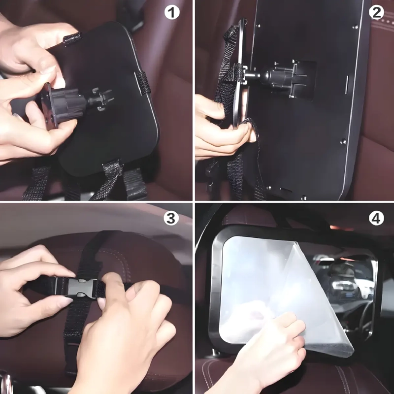 ESPEJO RETROVISOR DE SEGURIDAD AUTO PARA NIÑOS Y BEBE - 5