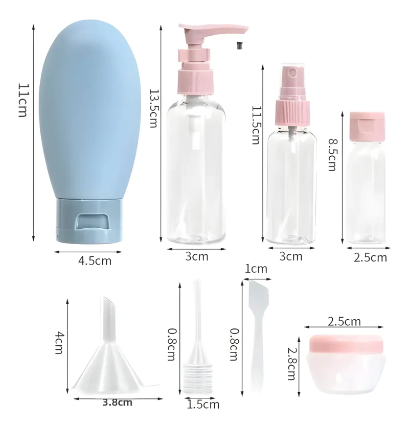 ORGANIZADOR VIAJE: BOTELLAS SPRAY SILICONA CUIDADO PERSONAL - 2