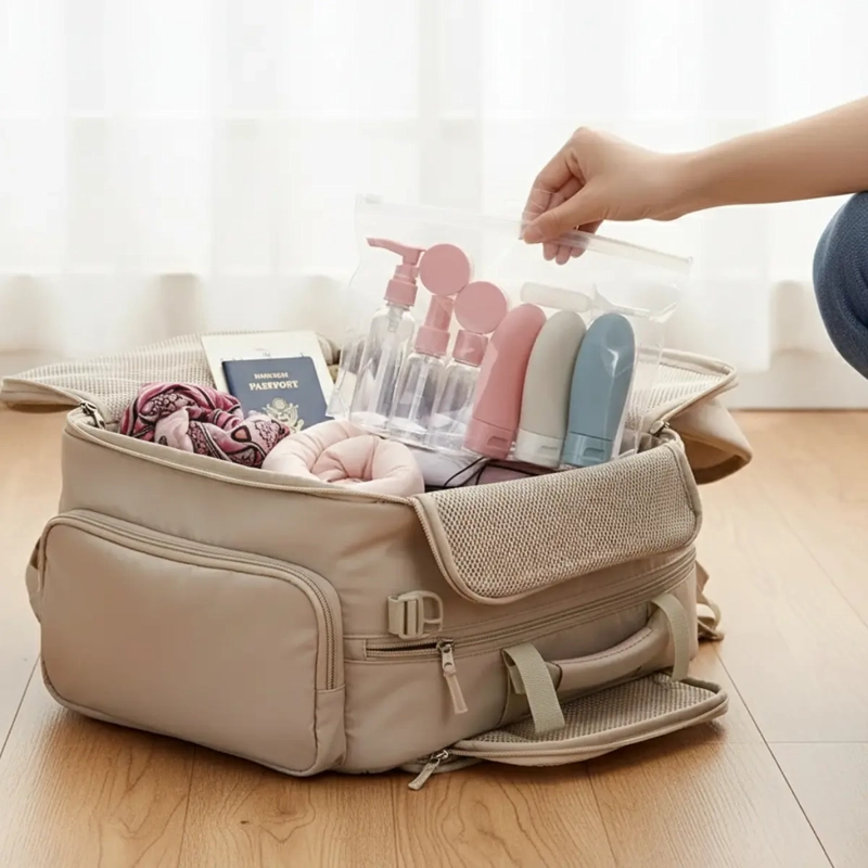 ORGANIZADOR VIAJE: BOTELLAS SPRAY SILICONA CUIDADO PERSONAL - 8