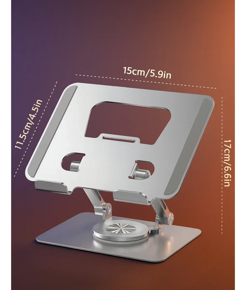 SOPORTE NOTEBOOK LAPTOP TABLET IPAD ROTACION 360 PLEGABLE - 4
