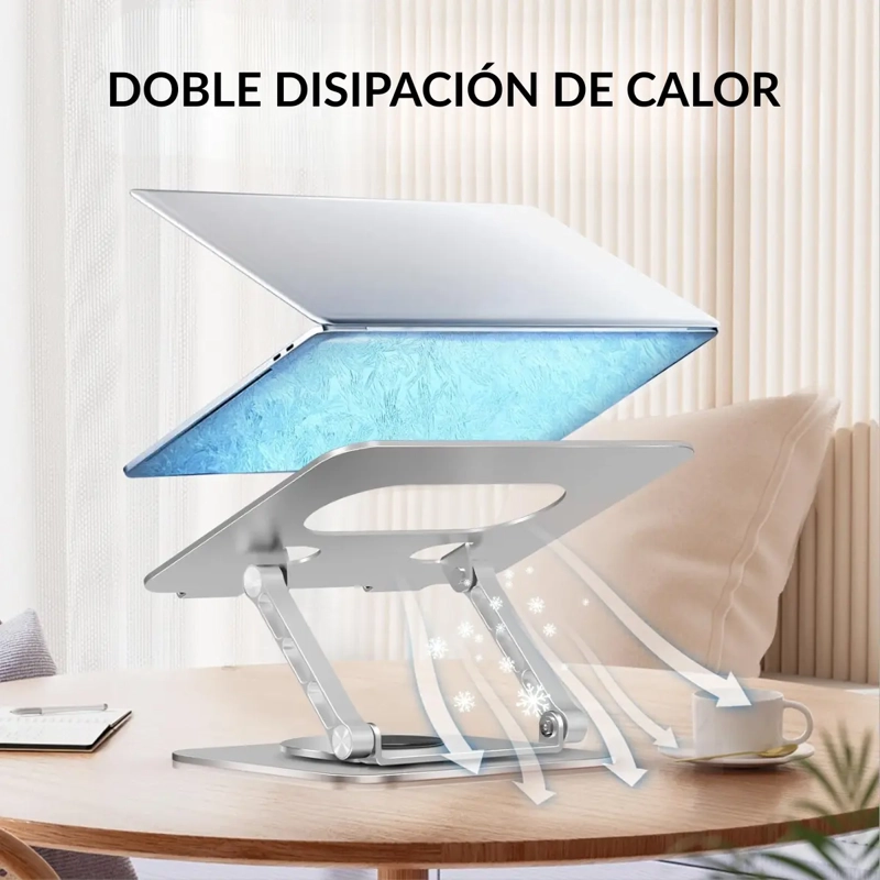 SOPORTE NOTEBOOK LAPTOP TABLET IPAD ROTACION 360 PLEGABLE - 6