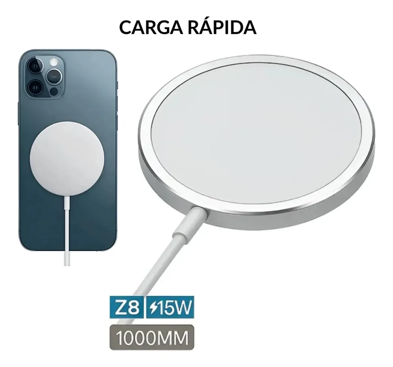 CARGADOR INALAMBRICO MAGNETICO PARA IPHONE MAGSAFE 15W USB - 2