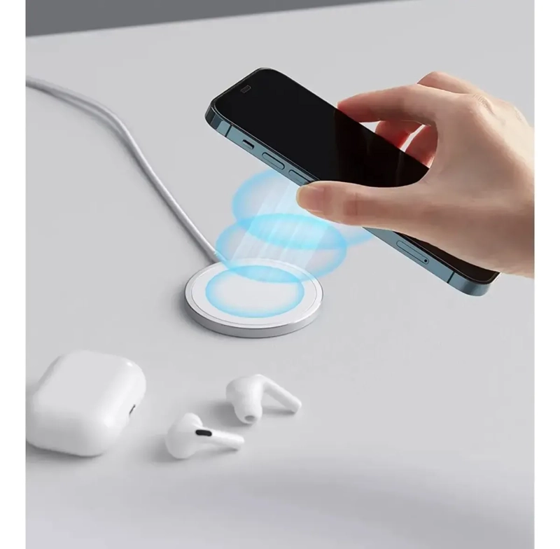 CARGADOR INALAMBRICO MAGNETICO PARA IPHONE MAGSAFE 15W USB - 3