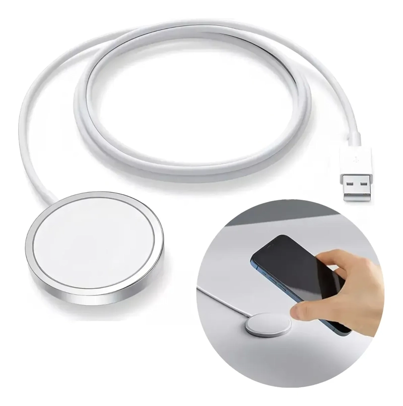 CARGADOR INALAMBRICO MAGNETICO PARA IPHONE MAGSAFE 15W USB - 4