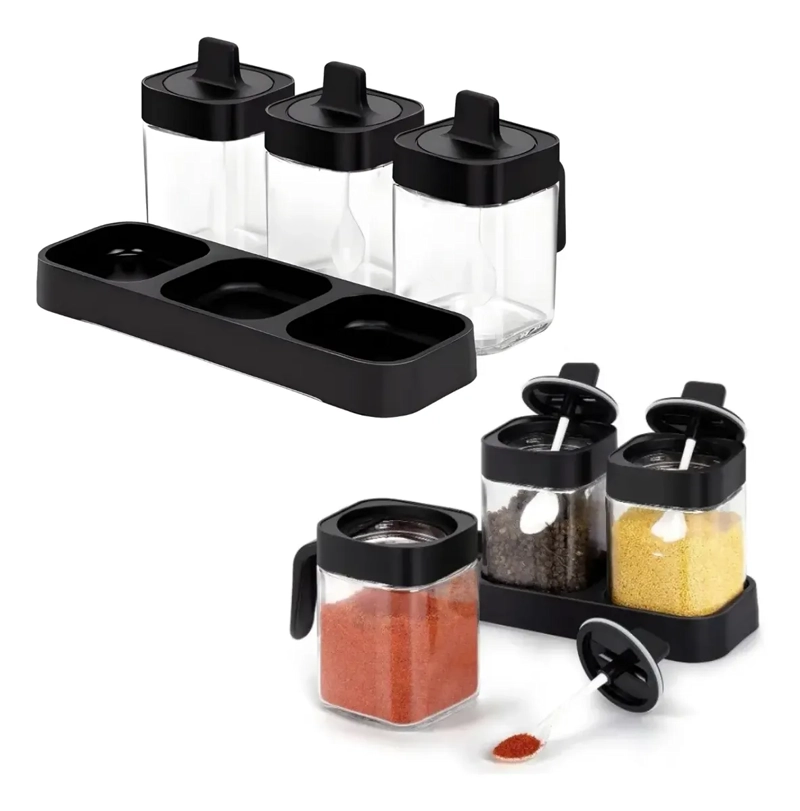 SET 3 ESPECIEROS CONDIMENTEROS CON CUCHARA MULTIUSO - 3
