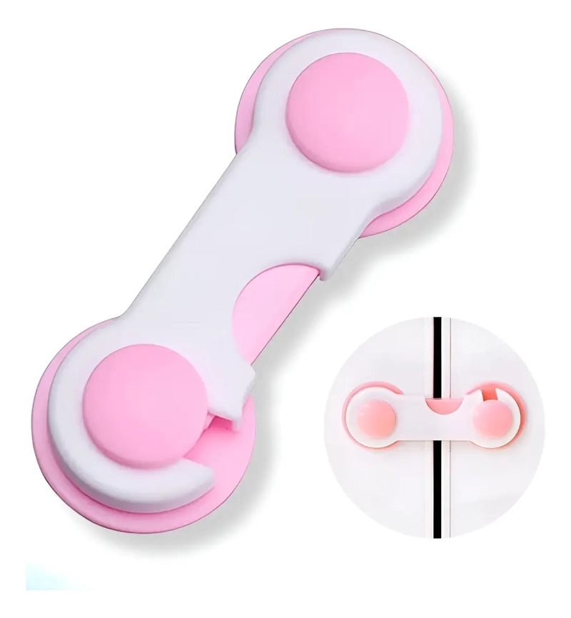PACK 4 PIEZAS ROSA PROTECCION CERRADURA CAJONES PARA BEBE  NIÑOS - 1
