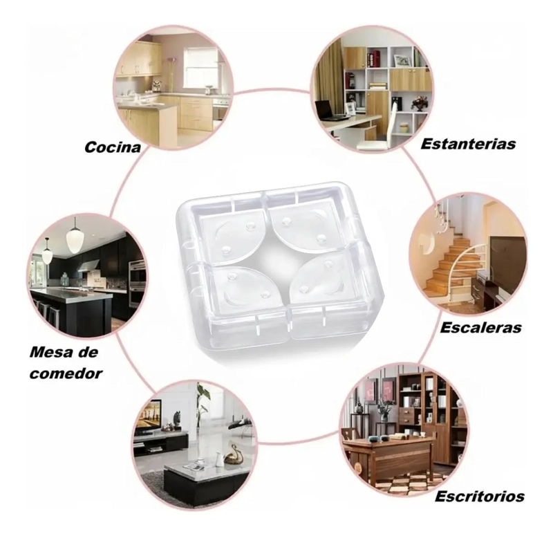 PACK 4 PIEZAS PROTECTOR DE ESQUINAS MUEBLES TRANSPARENTE - 4