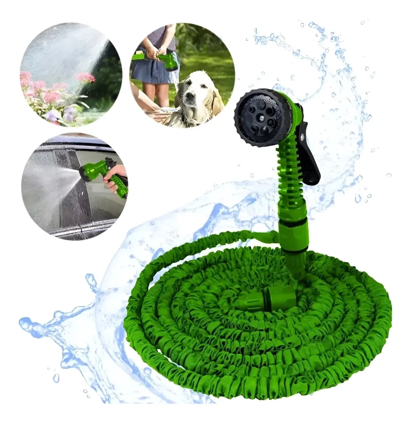 MANGUERA RIEGO JARDIN RETRACTIL EXPANDIBLE 30 MTS/100FT - 8