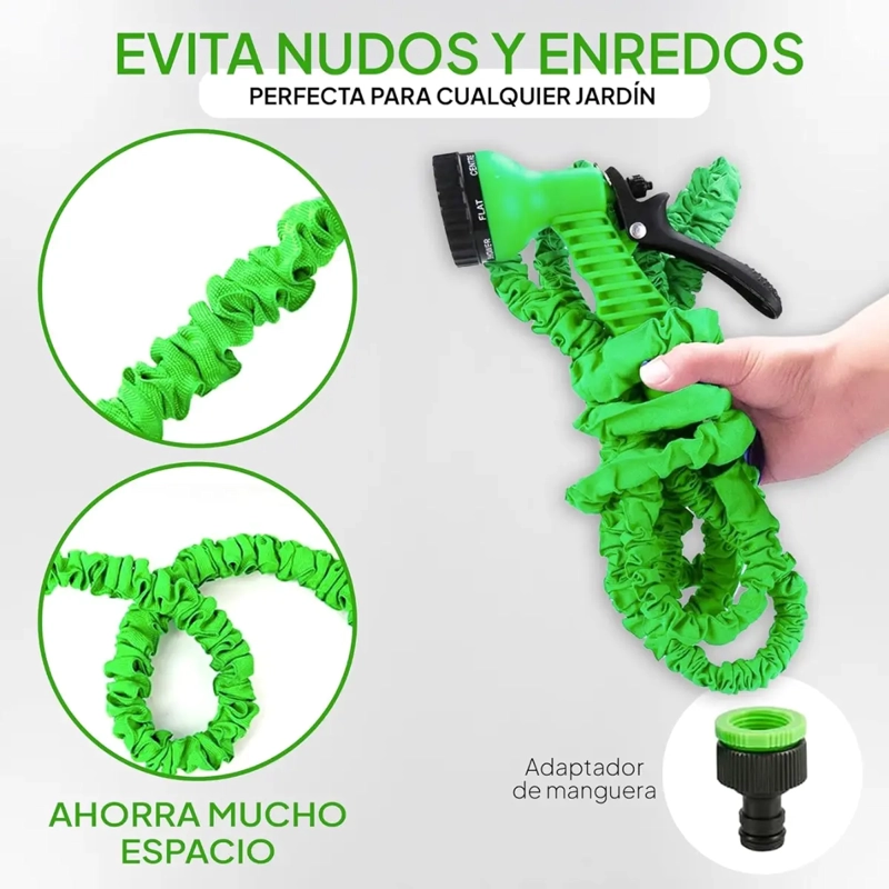 MANGUERA DE RIEGO JARDIN RETRACTIL EXPANDIBLE 22.5 MTS/75FT - 8