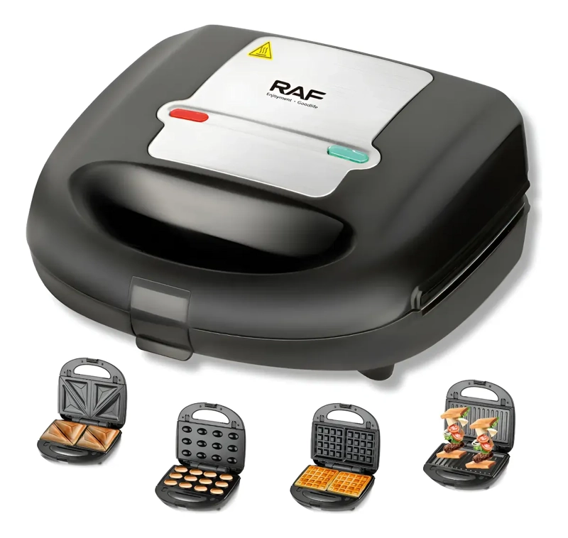 TOSTADOR DE PAN SANDWICHERA 4 EN 1 ANTIHADERENTE 750W - 1