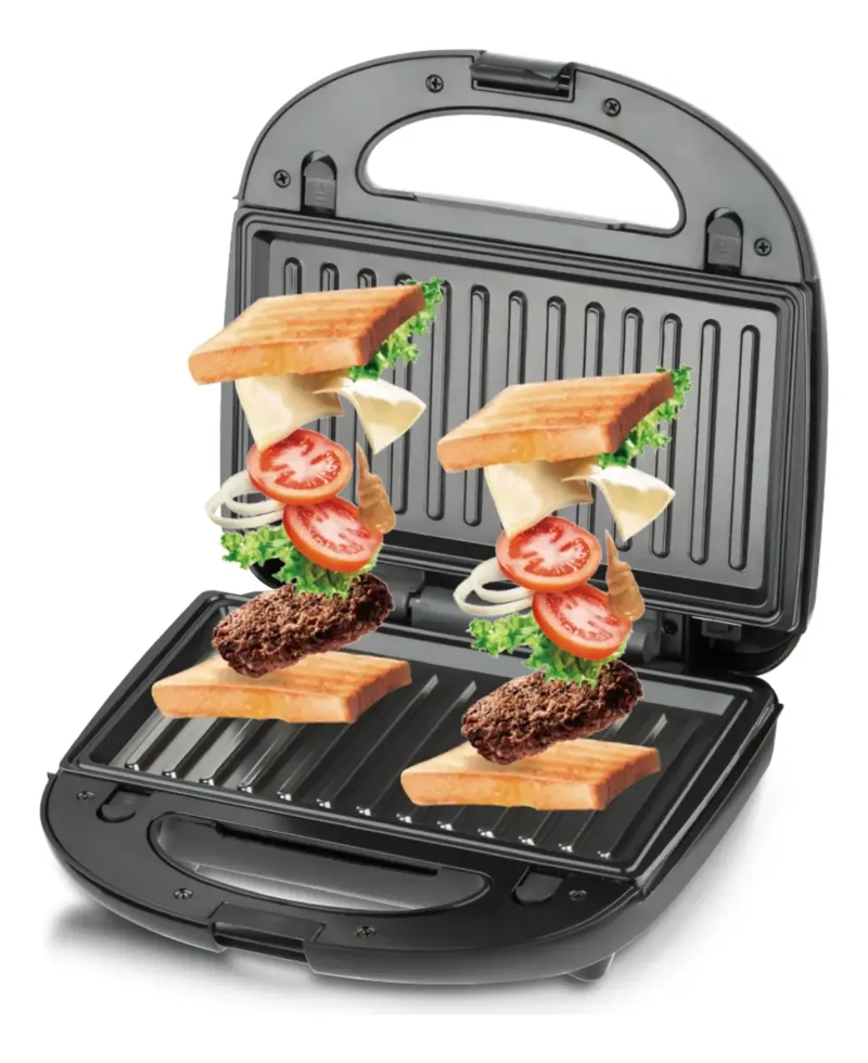 TOSTADOR DE PAN SANDWICHERA 4 EN 1 ANTIHADERENTE 750W - 3