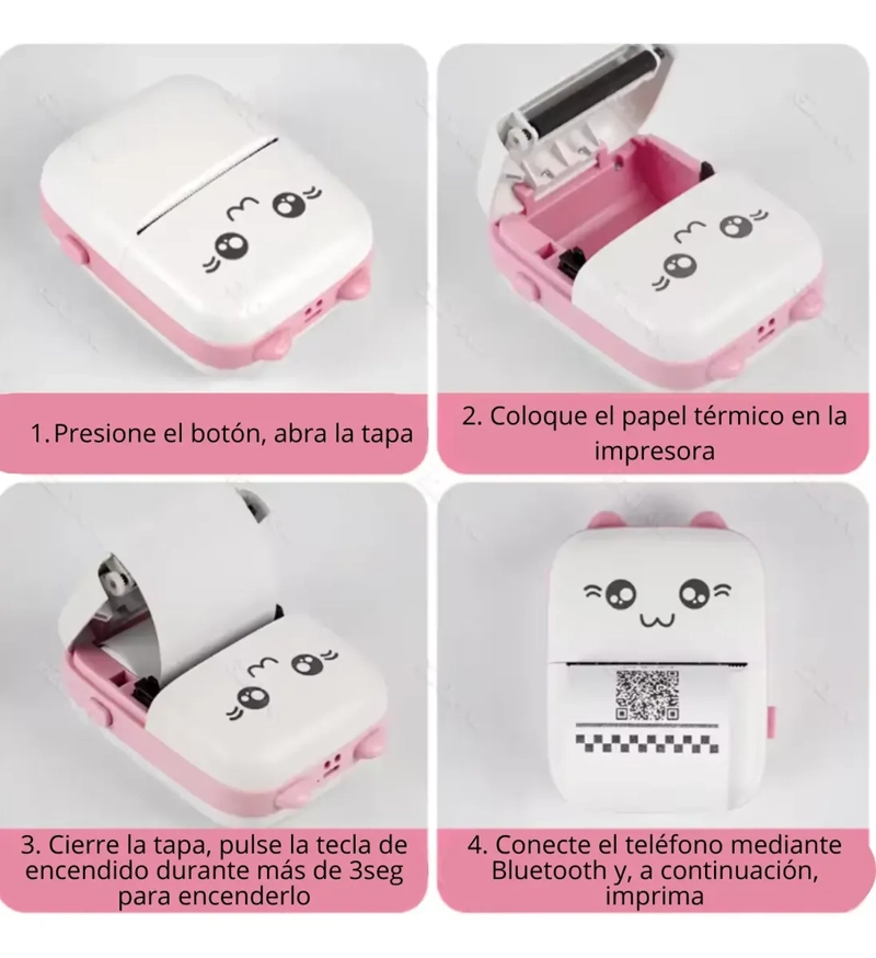 MINI IMPRESORA DE ETIQUETAS Y FOTOS 58MM BLUETOOTH PORTATIL AGREGAR A FAVORITOS - 3