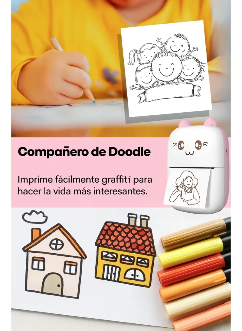 MINI IMPRESORA DE ETIQUETAS Y FOTOS 58MM BLUETOOTH PORTATIL AGREGAR A FAVORITOS - 5