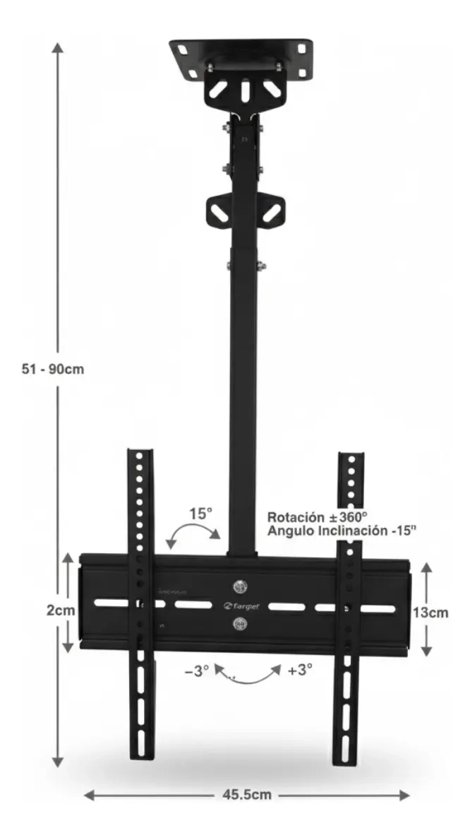 BASE SOPORTE FIJA DE TECHO PARA TELEVISOR TV 20-55 PULGADAS - 3
