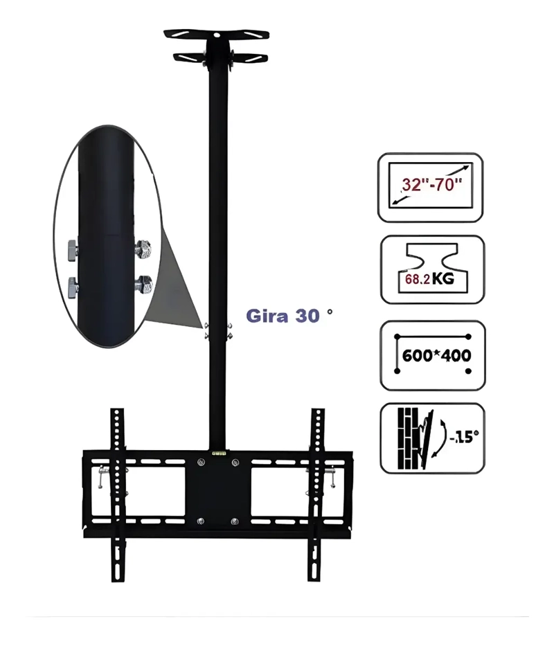 BASE SOPORTE FIJA DE TECHO PARA TELEVISOR TV 32-75 PULGADAS - 2