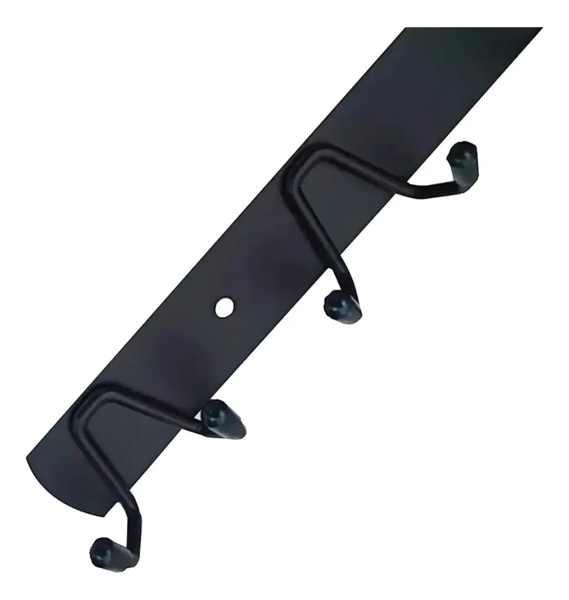 PERCHERO DE PARED METAL COLOR NEGRO 6 GANCHOS DOBLE MULTIUSO - 2