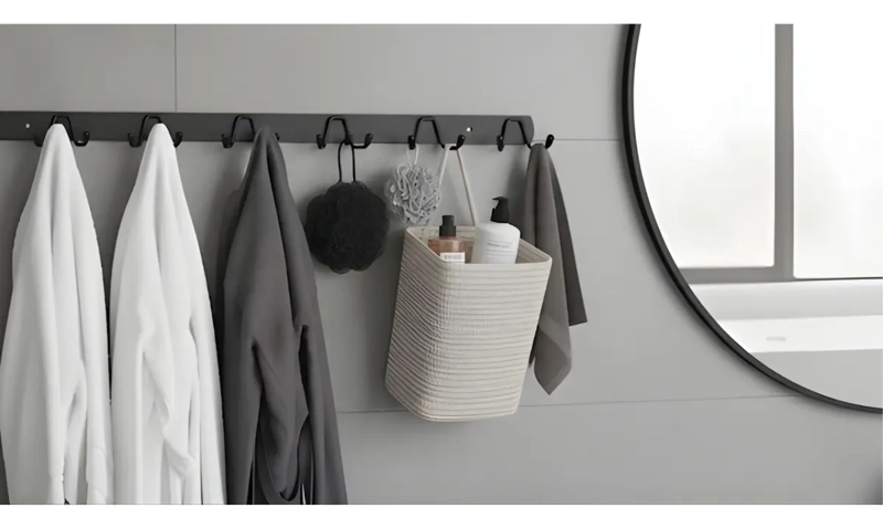 PERCHERO DE PARED METAL COLOR NEGRO 6 GANCHOS DOBLE MULTIUSO - 6