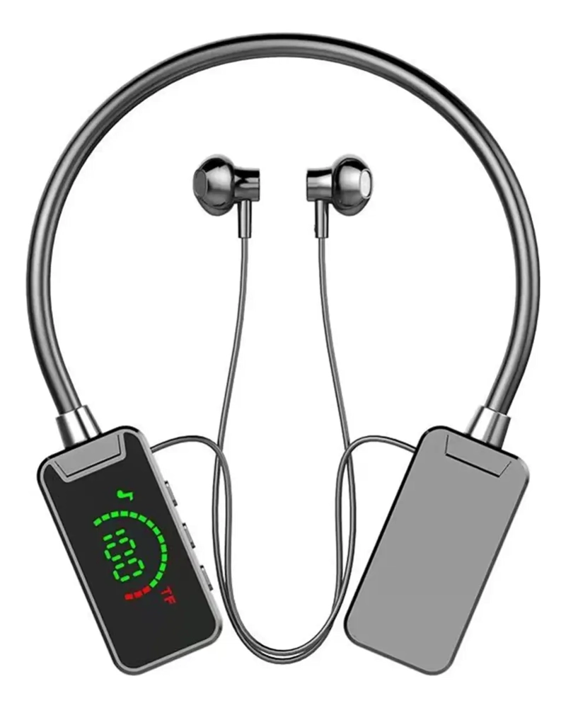 AUDIFONOS DEPORTIVOS ANTICAIDA BLUETOOTH PANTALLA LED - 1