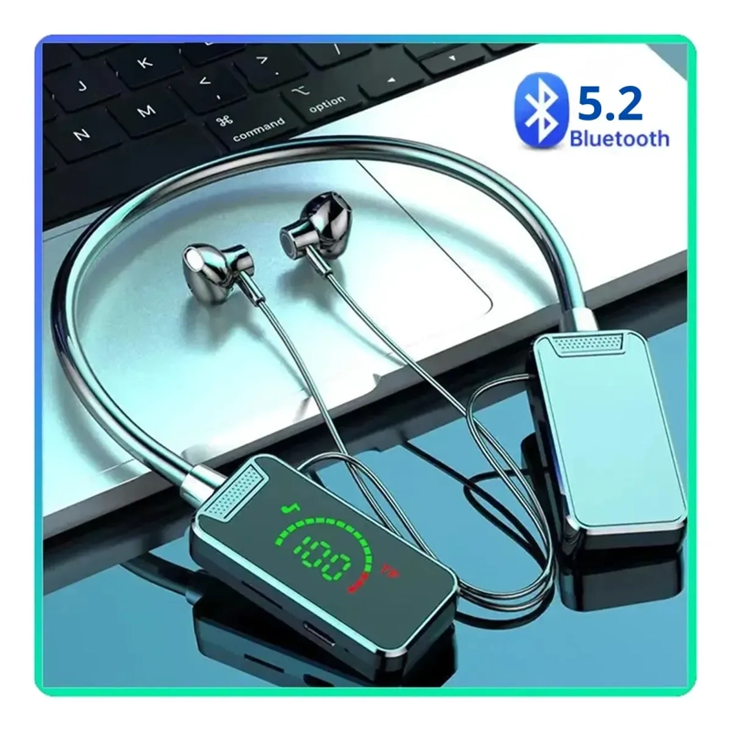 AUDIFONOS DEPORTIVOS ANTICAIDA BLUETOOTH PANTALLA LED - 2