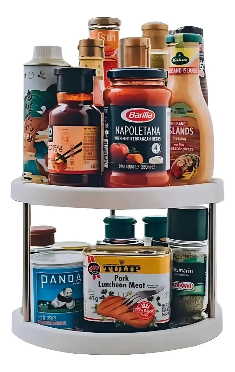 ORGANIZADOR GIRATORIO ESPECIES COCINA 2 NIVELES MULTIUSO - 1
