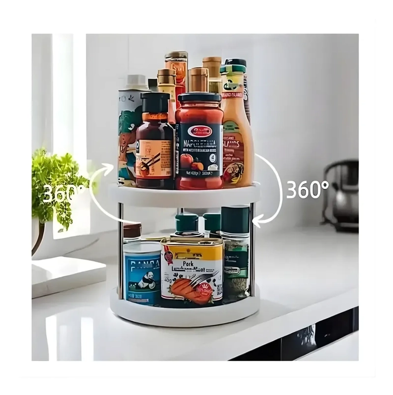 ORGANIZADOR GIRATORIO ESPECIES COCINA 2 NIVELES MULTIUSO - 4