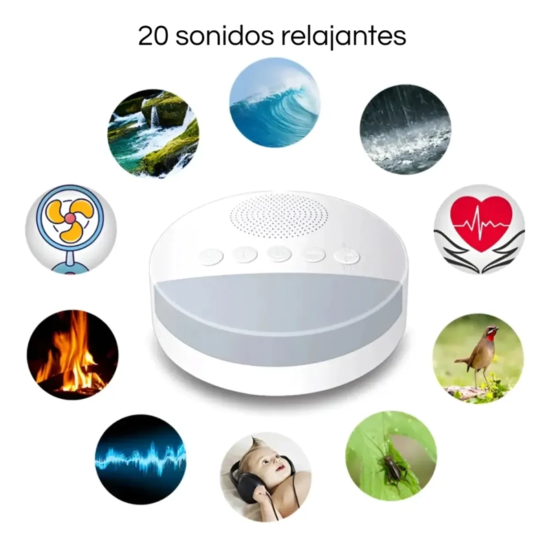 RUIDO BLANCO CALMANTE ANTIANSIEDAD BEBE  MASCOTA + LUZ CALIDA - 7