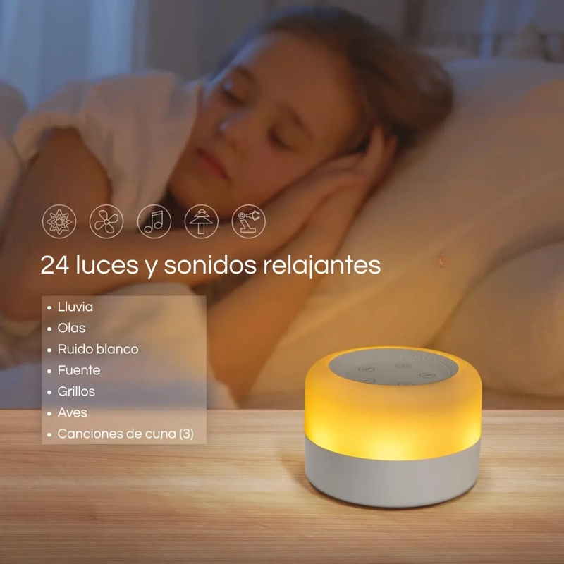 RUIDO BLANCO RELAJANTE BEBE  MASCOTAS + LUZ MULTICOLOR - 4