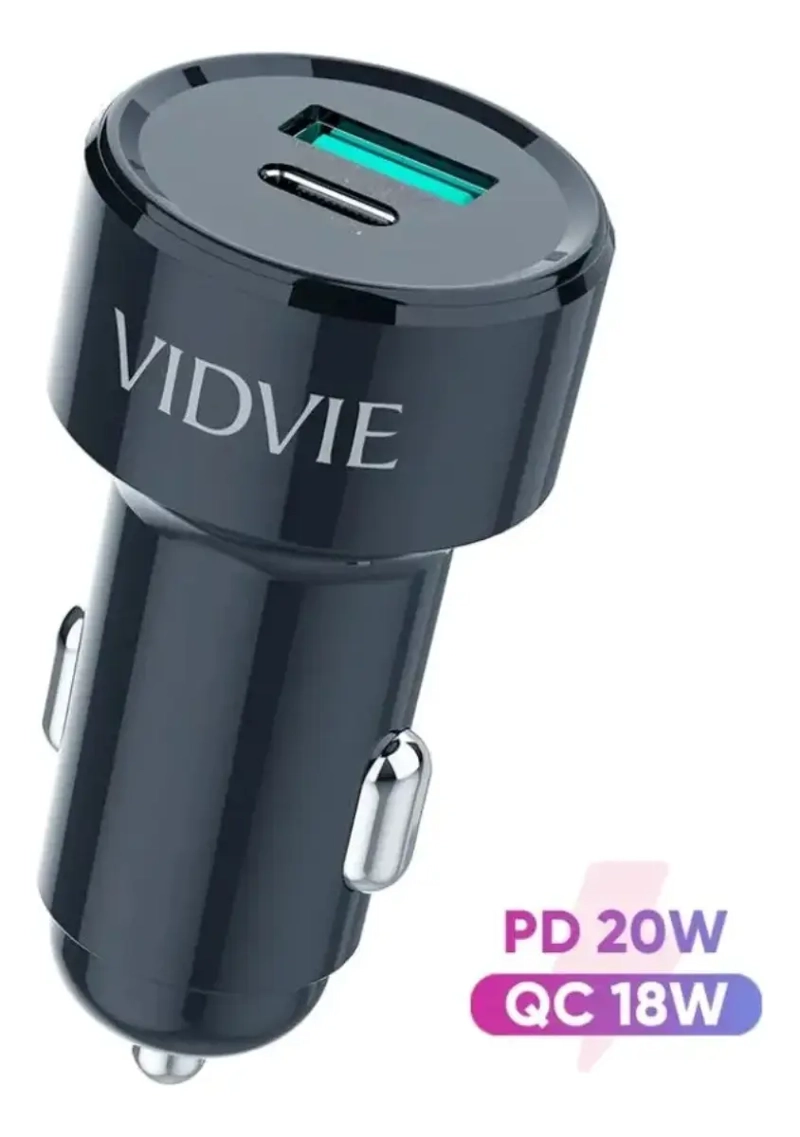 ADAPTADOR CARGADOR PARA AUTO DOBLE CARGA RAPIDA USB-C 20W - 3