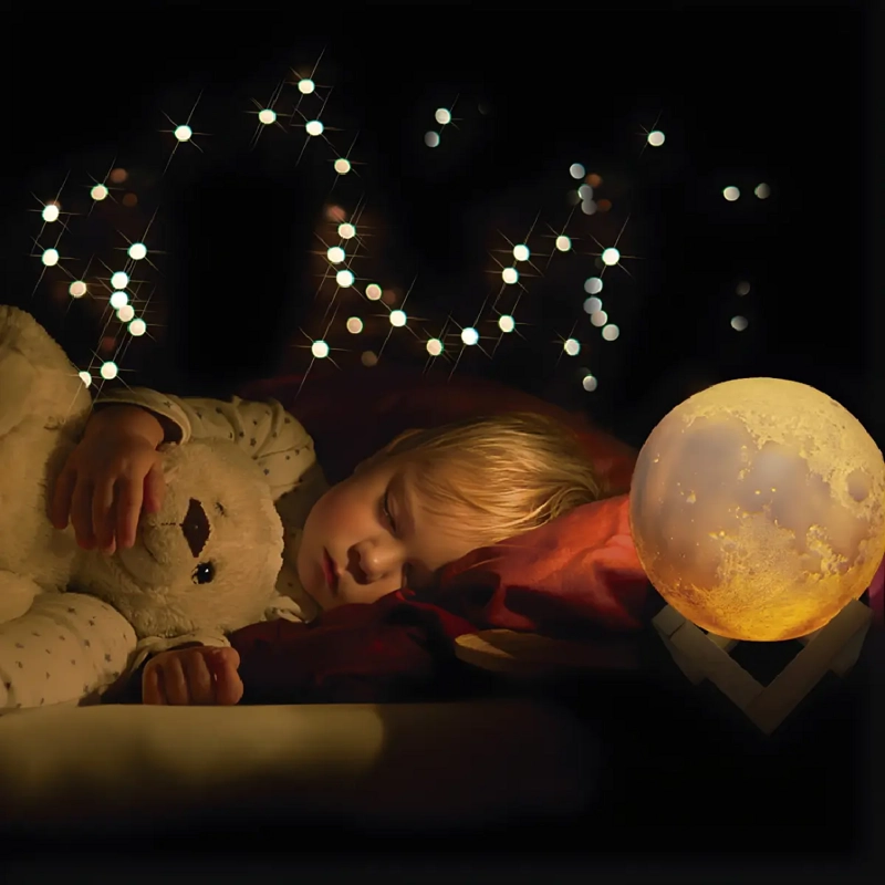 LAMPARA LUNA ESCRITORIO VELADOR RECARGABLE LUZ MULTICOLOR - 6