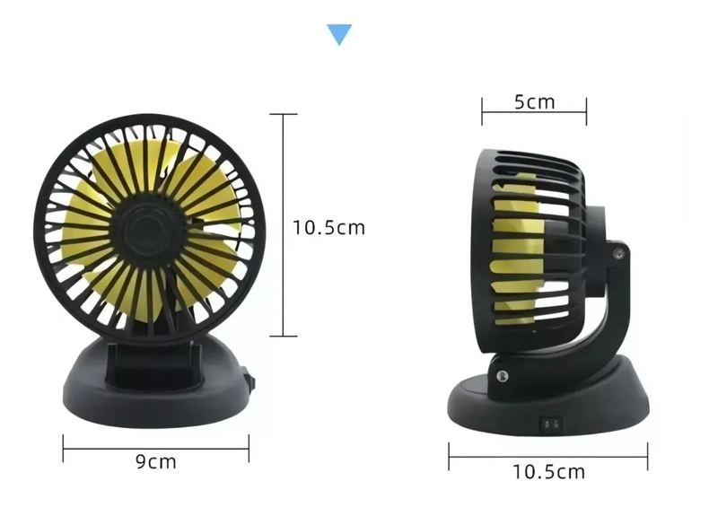 VENTILADOR PARA AUTO GIRATORIO 360° 12V - 4