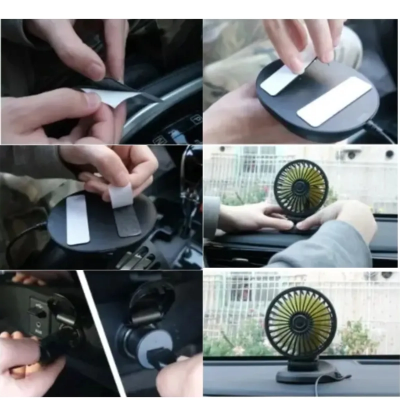 VENTILADOR PARA AUTO GIRATORIO 360° 12V - 5
