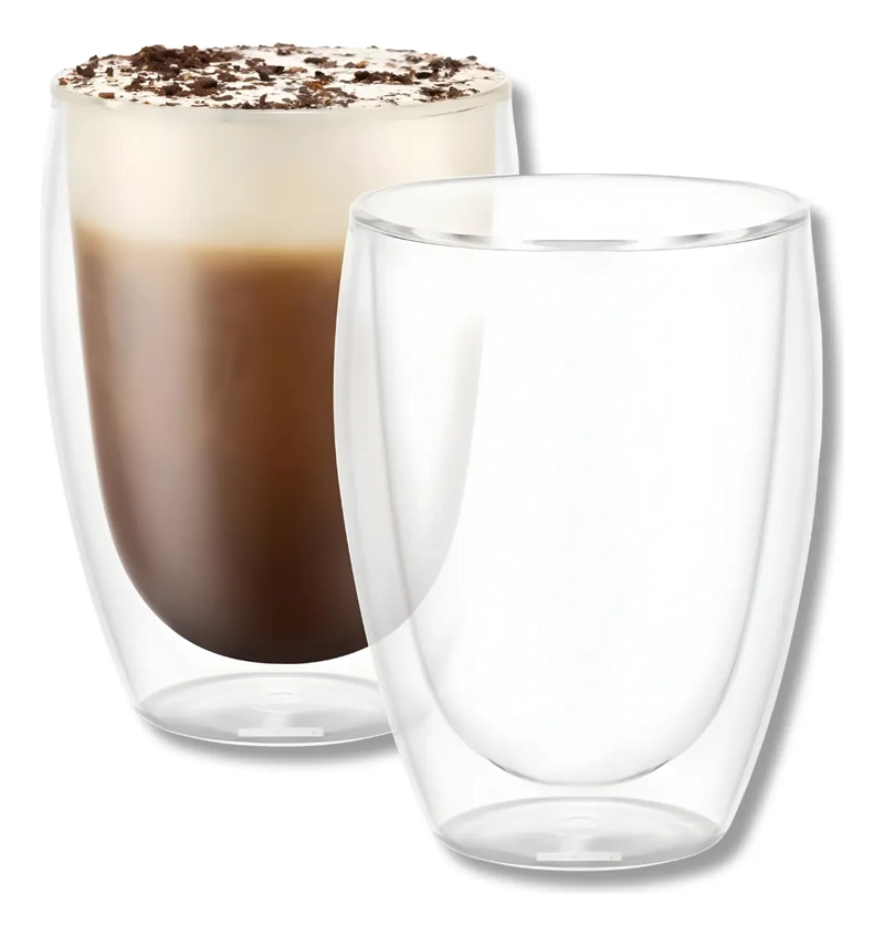 PACK 2 VASOS VIDRIO TRANSPARENTE MODERNO 300ML - 1