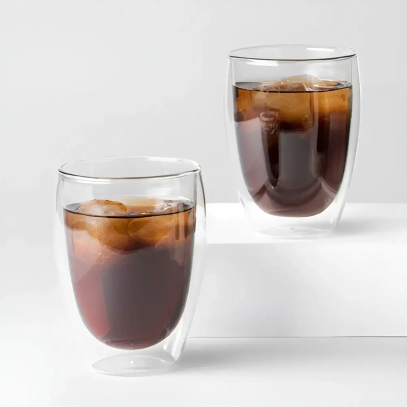 PACK 2 VASOS VIDRIO TRANSPARENTE MODERNO 300ML - 2