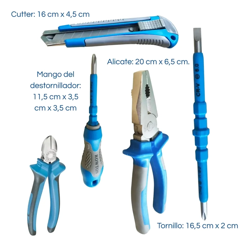 SET HERRAMIENTAS ALICATE UNIVERSAL DESTORNILLADOR CARTONERO - 5