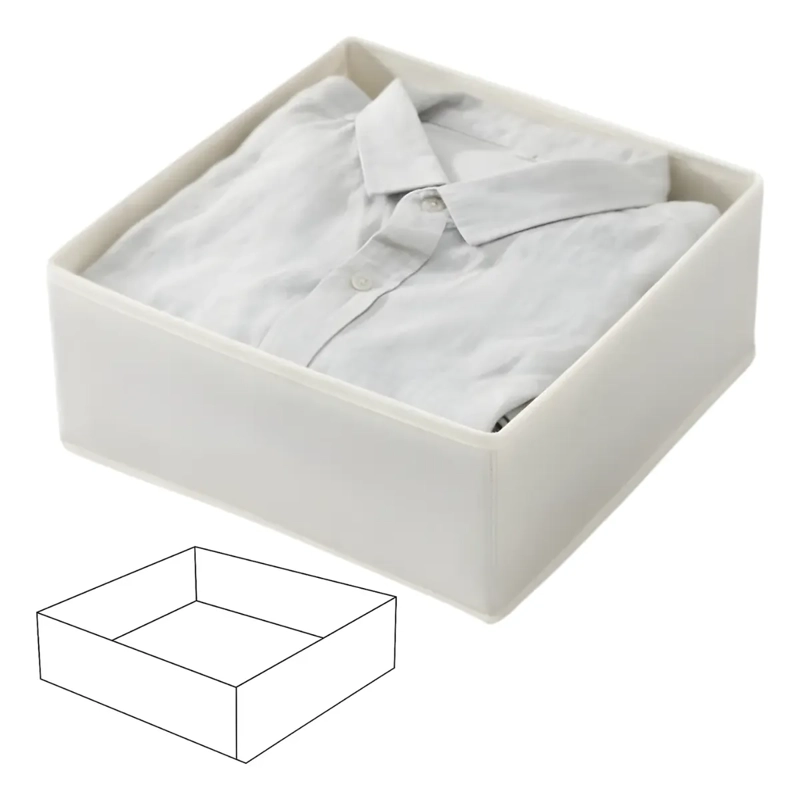 CAJA ORGANIZADORA ROPA ALMACENAMIENTO MULTIUSO BLANCO 28X28X13CM - 1