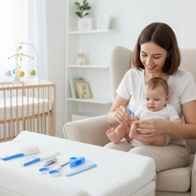 SET CUIDADO HIGIENE BEBE  6 EN 1 AZUL CEPILLO CORTAUÑAS LIMA - 7