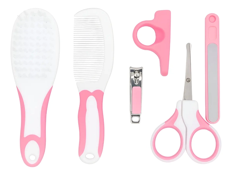 SET CUIDADO HIGIENE BEBE  6 EN 1 ROSA CEPILLO CORTAUÑAS LIMA - 1