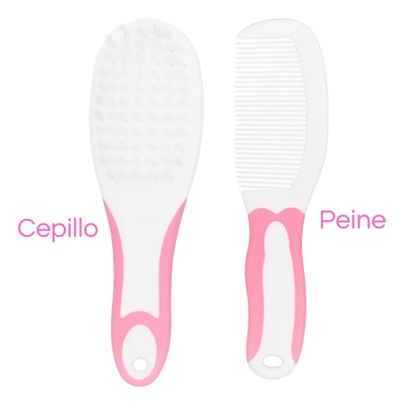 SET CUIDADO HIGIENE BEBE  6 EN 1 ROSA CEPILLO CORTAUÑAS LIMA - 4