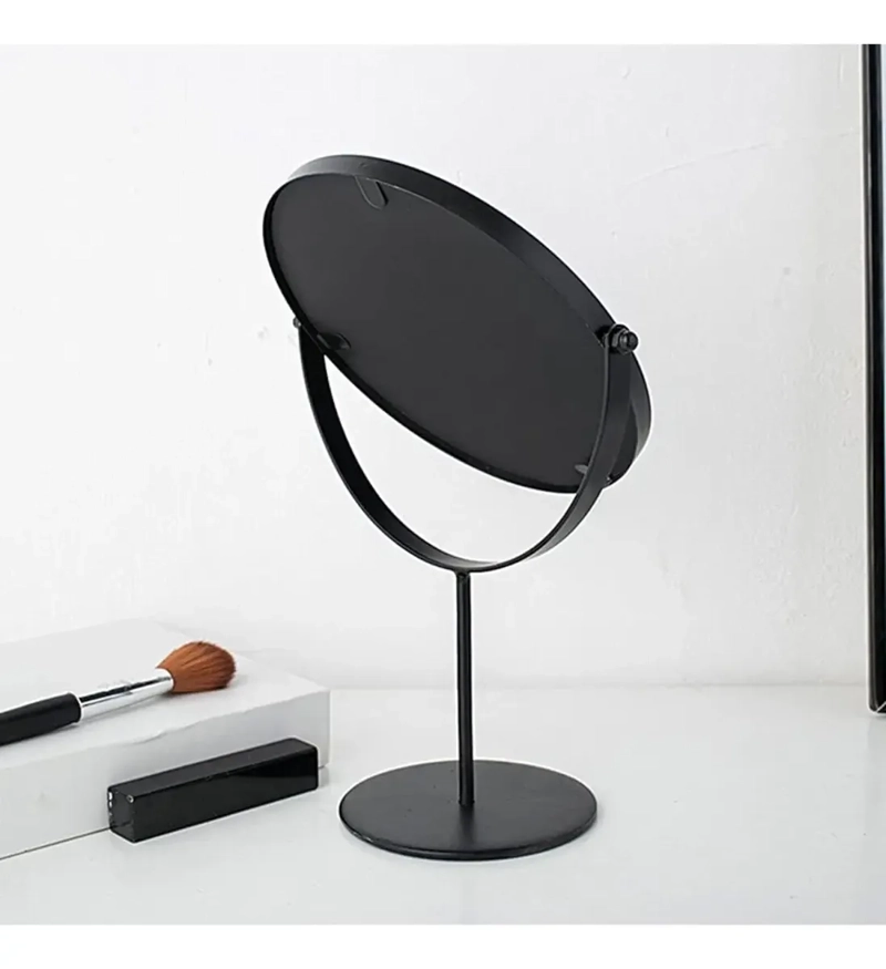 ESPEJO PARA MAQUILLAJE VANITY MARCO METAL NEGRO AUMENTO 2X - 3
