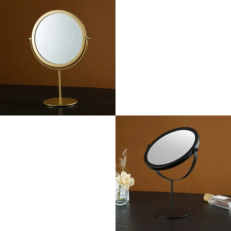 ESPEJO PARA MAQUILLAJE VANITY MARCO METAL NEGRO AUMENTO 2X - 4