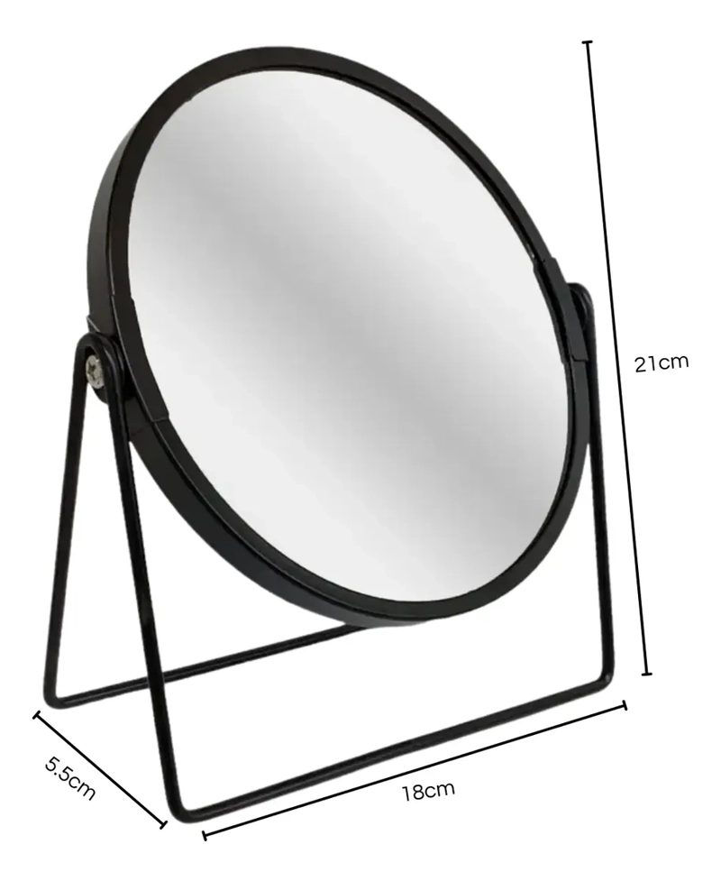 ESPEJO ESCRITORIO DE MESA DECORATIVO MARCO METAL NEGRO - 3