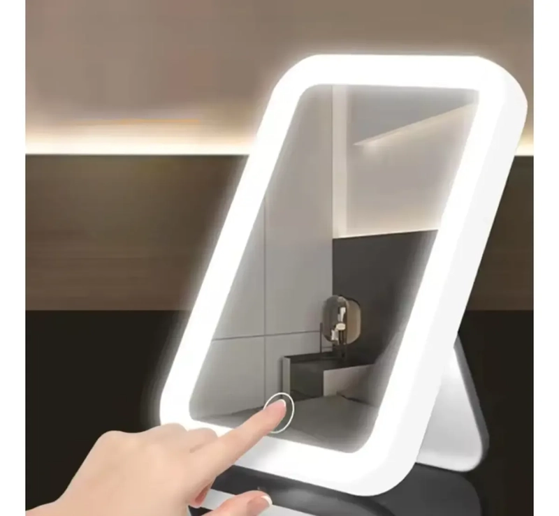ESPEJO MAQUILLAJE VANITY LUZ LED RECARGABLE PORTATIL BLANCO - 5