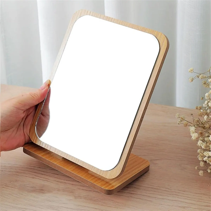ESPEJO ESCRITORIO DE MESA DECORATIVO MARCO MADERA PLEGABLE - 5