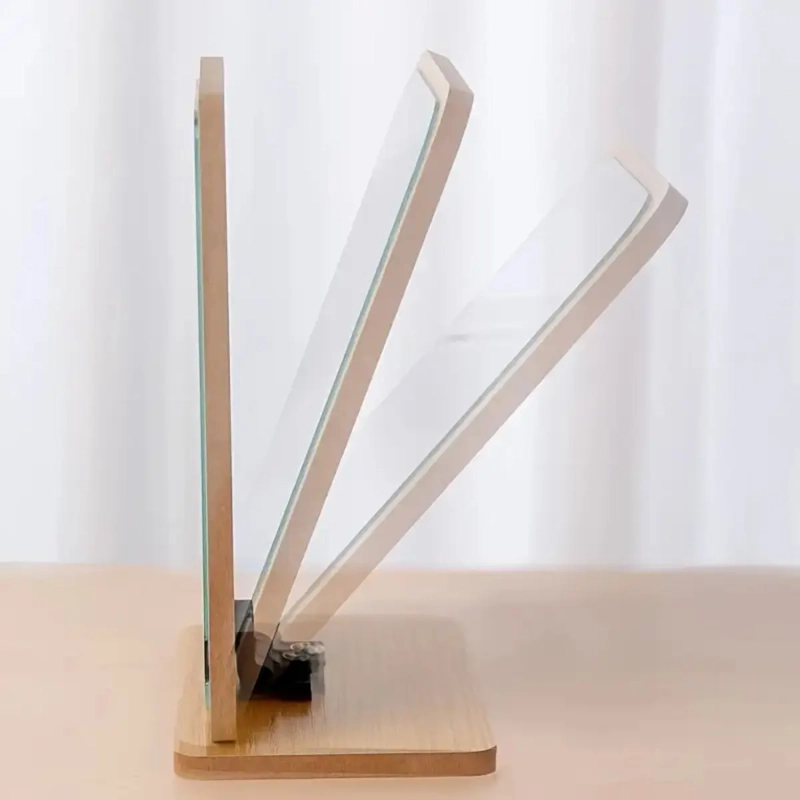 ESPEJO ESCRITORIO DE MESA DECORATIVO MARCO MADERA PLEGABLE - 6
