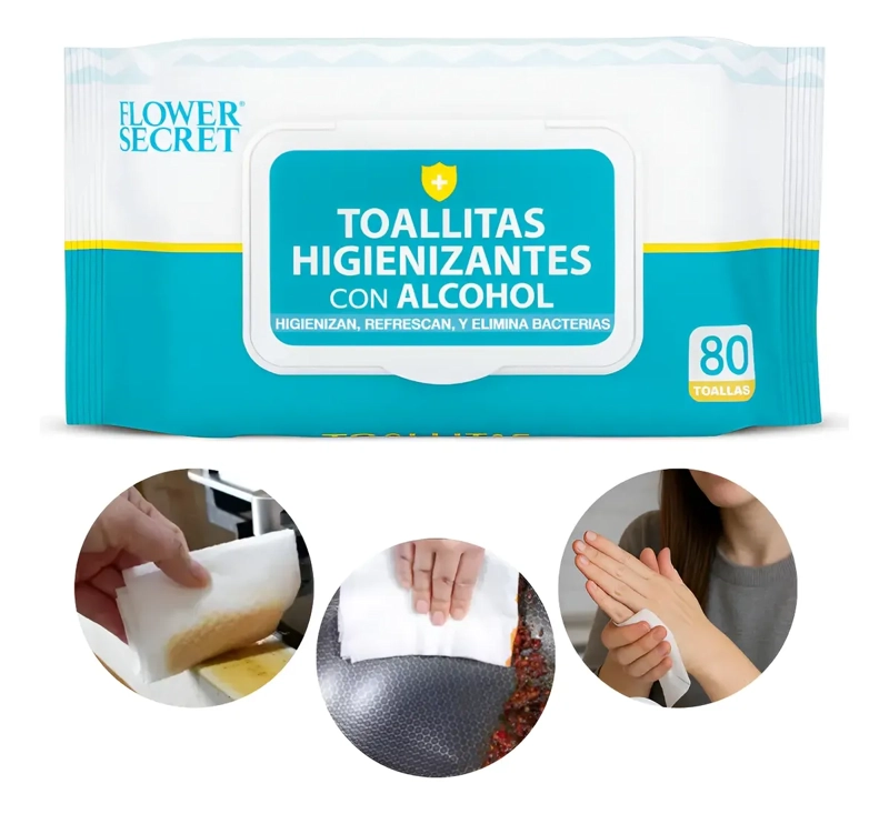 PACK 240 TOALLAS HUMEDAS HIGIE NICAS CON ALCOHOL MULTIUSO - 1