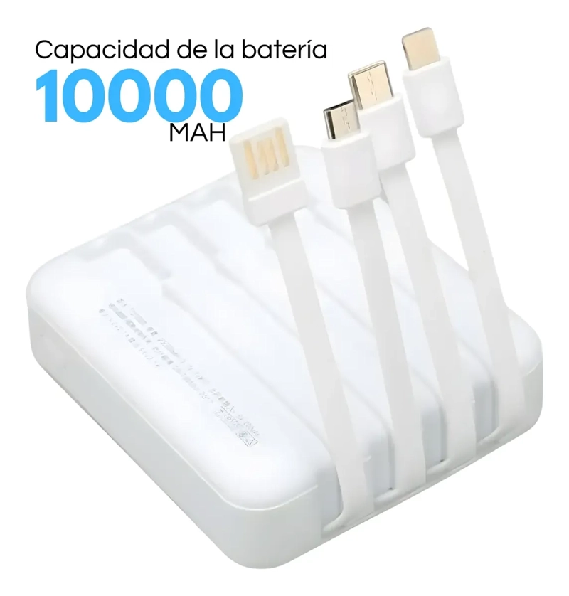 CARGADOR INALAMBRICO POWERBANK 10000MAH CARGA SOLAR 4CABLES - 7