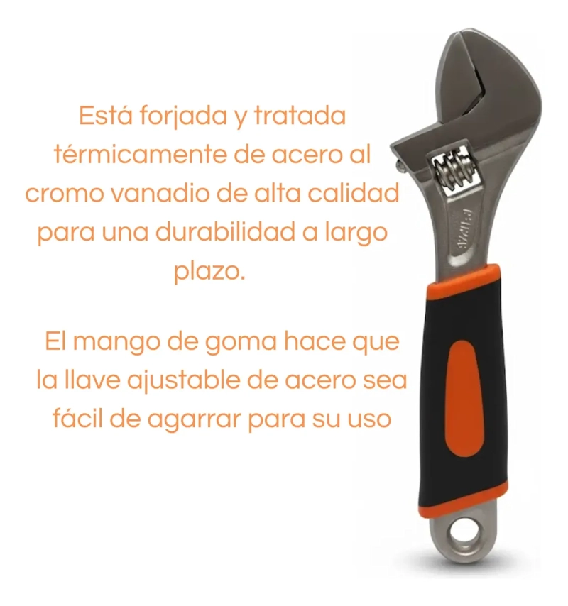 LLAVE INGLESA 8 PULGADAS ACERO CROMO - 6