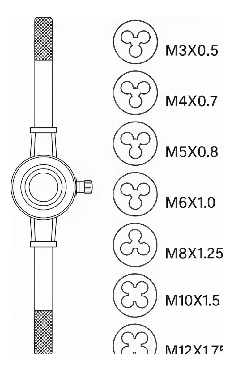 SET 8 PIEZAS DE TROQUELES PARA TORNILLOS Y VARILLAS - 3