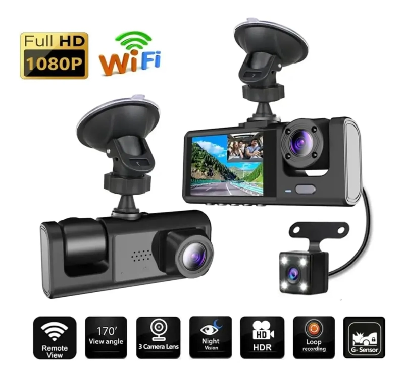 CAMARA PARA AUTO DUAL VISION FRONTAL HD 1080P - 2