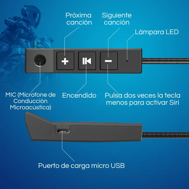 AUDIFONOS AURICULARES INALAMBRICO PARA CASCO MOTOCICLETA - 3